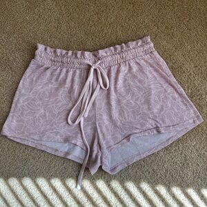 Pink Floral Knit Lounge Shorts